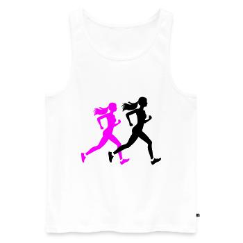 Running Marathon Woman Silhouette - Men's Premium Organic Tank Top - white - Front - AI Model Male 178 light (178cm)