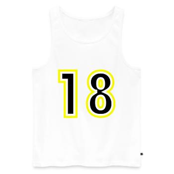 18 Nombre Collège - Débardeur bio Premium Homme - blanc - Devant - Michal (187cm)
