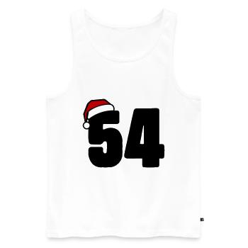 54 Numéro Noël - Débardeur bio Premium Homme - blanc - Devant - Michal (187cm)
