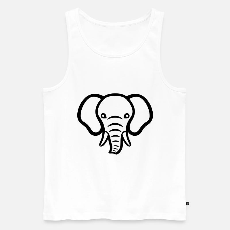 Elefant Tier Tierschutz - Männer Premium Bio Tank Top - Weiß