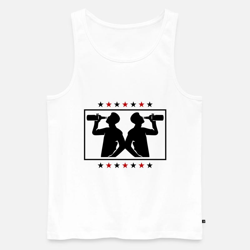 Trinker Bier Silhouette - Männer Premium Bio Tank Top - Weiß
