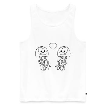 Jellyfish Comic Couple amour - Débardeur bio Premium Homme - blanc - Devant - Michal (187cm)