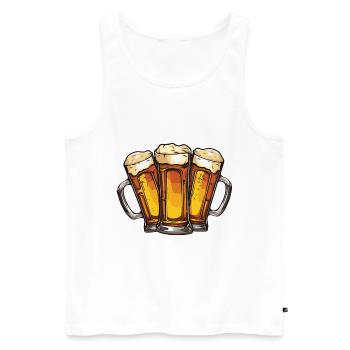 Beer Drinking Team Beer Glass - Men's Premium Organic Tank Top - white - Front - AI Model Male 178 light (178cm)