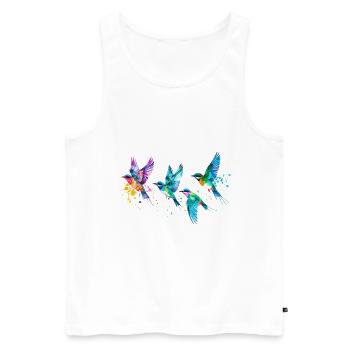 vögel,bunte vögel,fliegen, illustration,vogel - Männer Premium Bio Tank Top - Weiß - Vorne - AI Model Male 178 light (178cm)