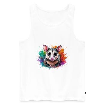 opossum,souris,graffiti,illustration,coloré - Débardeur bio Premium Homme - blanc - Devant - AI Model Male 178 light (178cm)