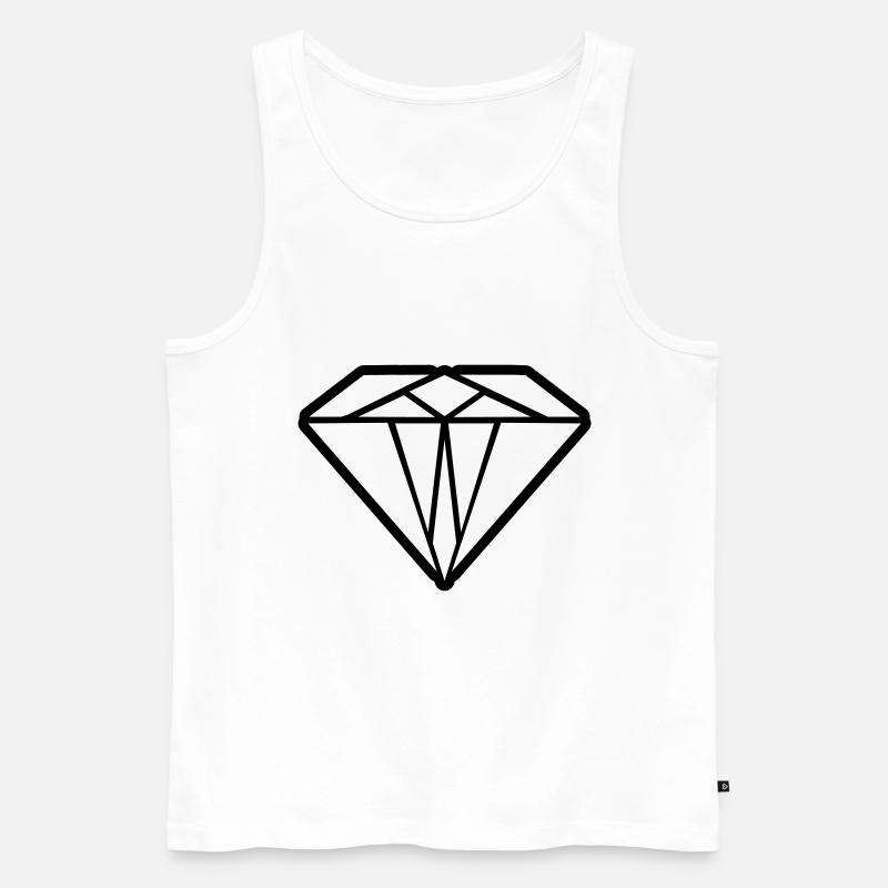 Diamant Symbol - Männer Premium Bio Tank Top - Weiß