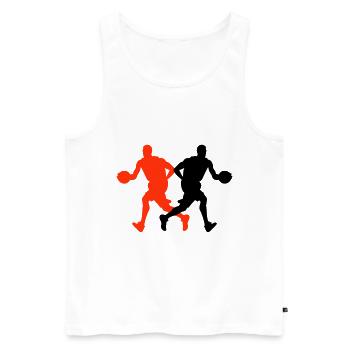 Joueur De Basket-ball Silhouette Joueur De Basket-ball Homme - Débardeur bio Premium Homme - blanc - Devant - Michal (187cm)
