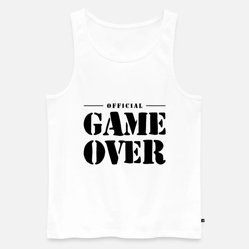 Game Over Spruch - Männer Premium Bio Tank Top - Weiß