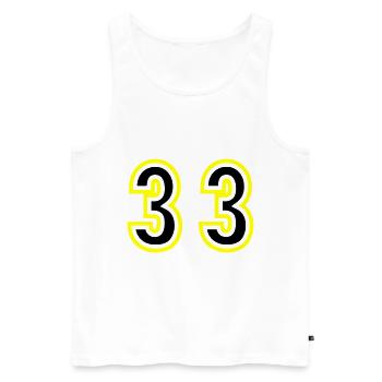 33 Number College - Men's Premium Organic Tank Top - white - Front - Michal (187cm)