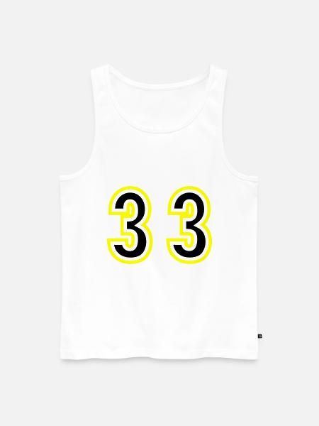 33 Number College - Men's Premium Organic Tank Top - white