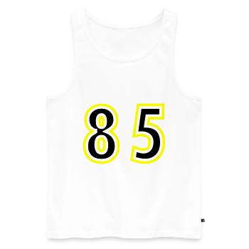 85 Number College - Men's Premium Organic Tank Top - white - Front - Michal (187cm)