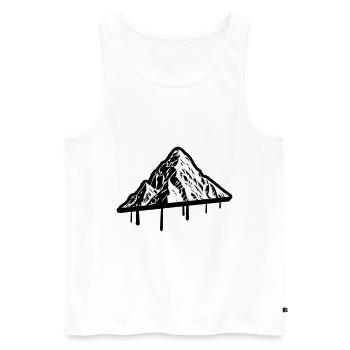 Mountain Silhouette Symbol Mountains - Men's Premium Organic Tank Top - white - Front - Michal (187cm)