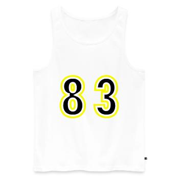83 Nombre Collège - Débardeur bio Premium Homme - blanc - Devant - Michal (187cm)