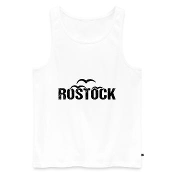 Rostock Ostsee Hansestadt Rostock - Männer Premium Bio Tank Top - Weiß - Vorne - Michal (187cm)