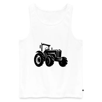 Traktor Bauer Farmer Symbol - Männer Premium Bio Tank Top - Weiß - Vorne - Michal (187cm)