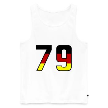 79 Symbole numérique Allemagne - Débardeur bio Premium Homme - blanc - Devant - Michal (187cm)