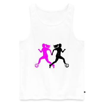Female Soccer Player Silhouette Soccer Player Woman - Men's Premium Organic Tank Top - white - Front - Michal (187cm)