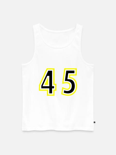 45 Number College - Men's Premium Organic Tank Top - white