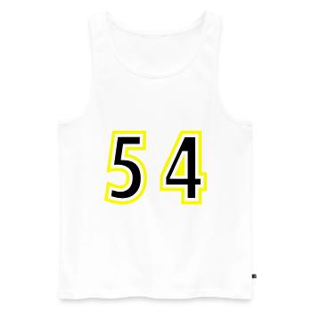 54 Number College - Men's Premium Organic Tank Top - white - Front - AI Model Male 178 light (178cm)