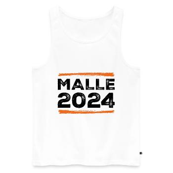 Devis Malle 2024 - Débardeur bio Premium Homme - blanc - Devant - Michal (187cm)