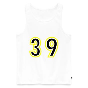 39 Zahl College - Männer Premium Bio Tank Top - Weiß - Vorne - Michal (187cm)