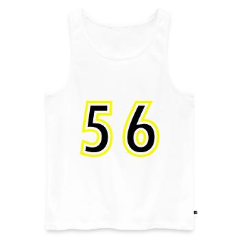 56 Nombre Collège - Débardeur bio Premium Homme - blanc - Devant - AI Model Male 178 light (178cm)