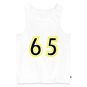 65 Nombre Collège - Débardeur bio Premium Homme - blanc - Devant - Michal (187cm)