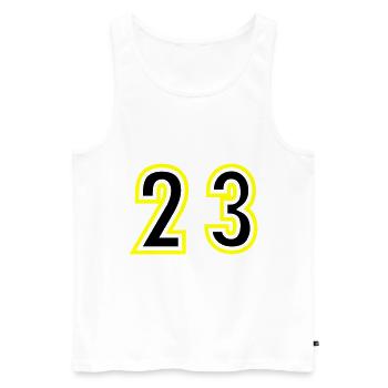 23 Zahl College - Männer Premium Bio Tank Top - Weiß - Vorne - Michal (187cm)