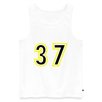 37 Number College - Men's Premium Organic Tank Top - white - Front - AI Model Male 178 light (178cm)