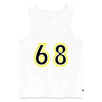 68 Zahl College - Männer Premium Bio Tank Top - Weiß - Vorne - Michal (187cm)