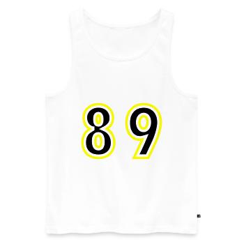 89 Zahl College - Männer Premium Bio Tank Top - Weiß - Vorne - AI Model Male 178 light (178cm)