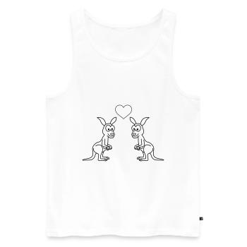 Kangourou Comic Couple Amour - Débardeur bio Premium Homme - blanc - Devant - Michal (187cm)