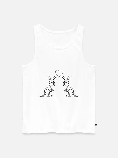 Kangaroo Comic Paar Liebe - Männer Premium Bio Tank Top - Weiß