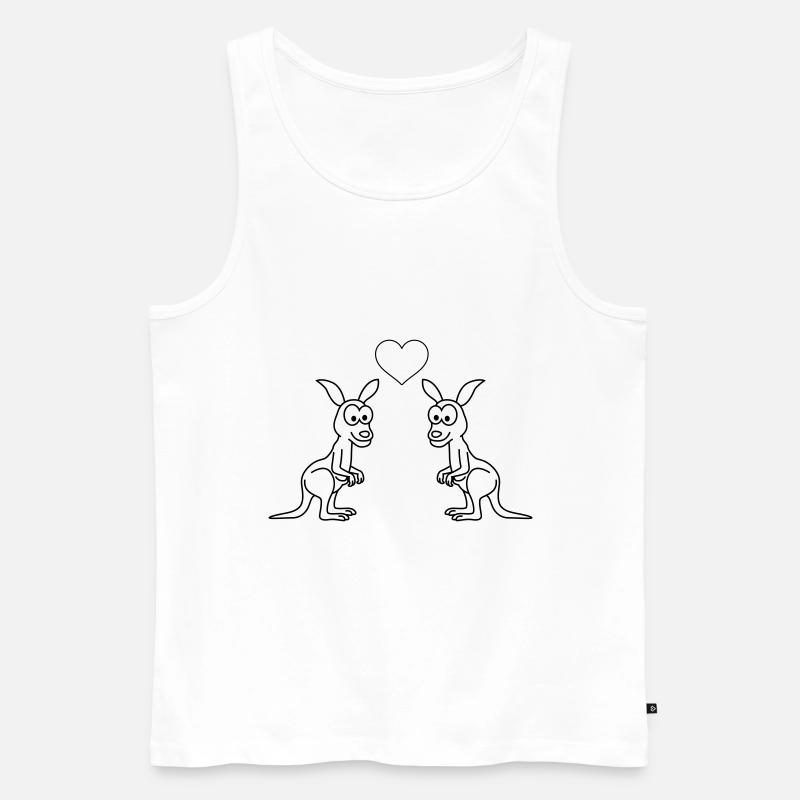 Kangourou Comic Couple Amour - Débardeur bio Premium Homme - blanc