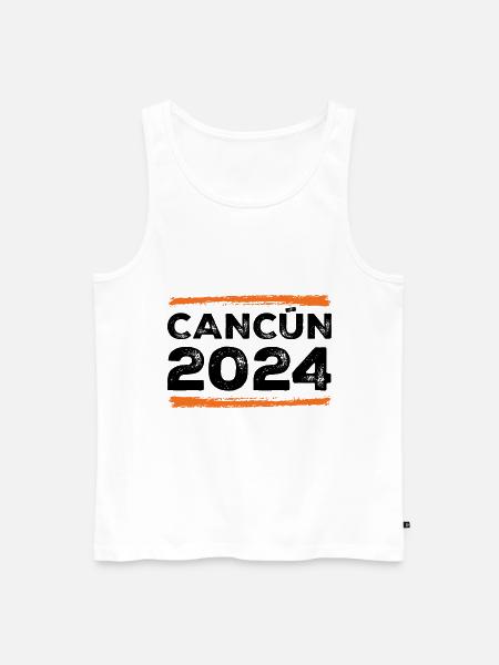 Cancun 2024 Saying - Men's Premium Organic Tank Top - white