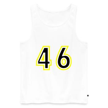 46 Number College - Men's Premium Organic Tank Top - white - Front - Michal (187cm)