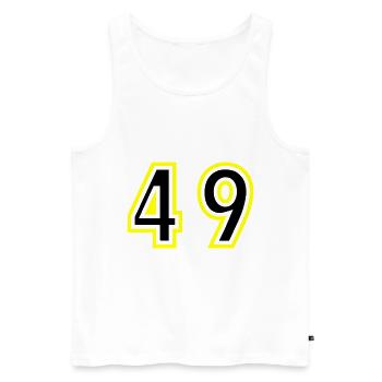 49 Zahl College - Männer Premium Bio Tank Top - Weiß - Vorne - Michal (187cm)