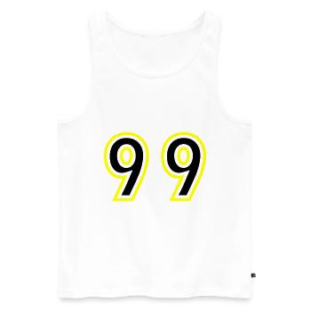 99 Zahl College - Männer Premium Bio Tank Top - Weiß - Vorne - Michal (187cm)