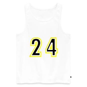 24 Number College - Men's Premium Organic Tank Top - white - Front - Michal (187cm)
