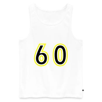 60 Number College - Men's Premium Organic Tank Top - white - Front - Michal (187cm)