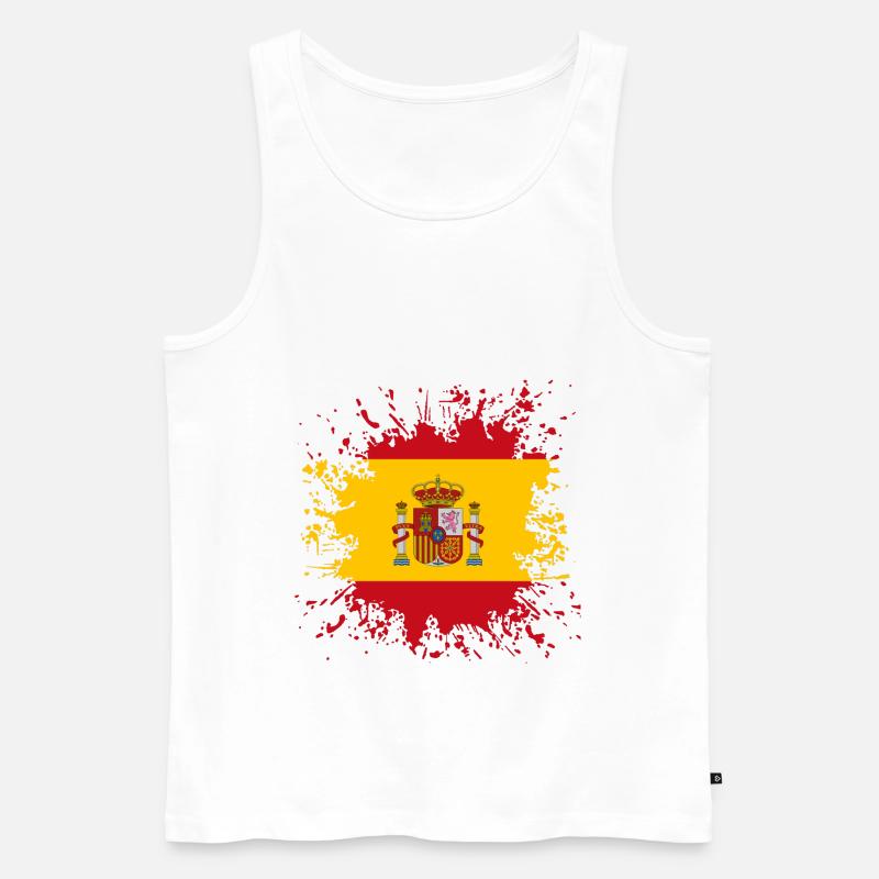Éclaboussures de couleur drapeau Espagne - Débardeur bio Premium Homme - blanc