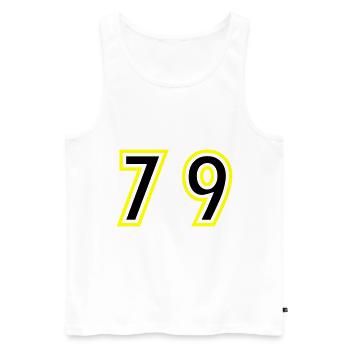 79 Number College - Men's Premium Organic Tank Top - white - Front - Michal (187cm)