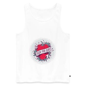 Follow Your Heart - Débardeur bio Premium Homme - blanc - Devant - Michal (187cm)