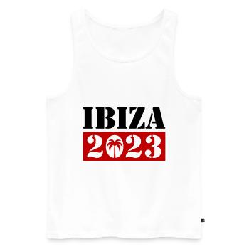 Ibiza 2023 - Männer Premium Bio Tank Top - Weiß - Vorne - Michal (187cm)