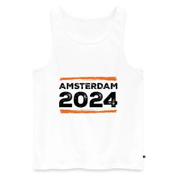 Amsterdam 2024 Quote - Men's Premium Organic Tank Top - white - Front - Michal (187cm)