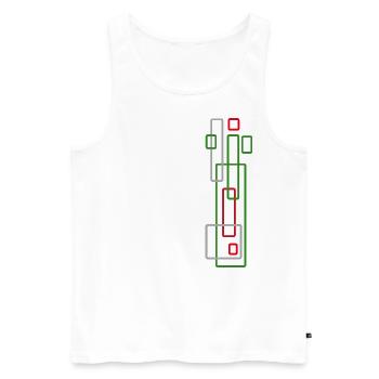 Stripe Pattern Ornament - MODERN - Men's Premium Organic Tank Top - white - Front - AI Model Male 178 light (178cm)