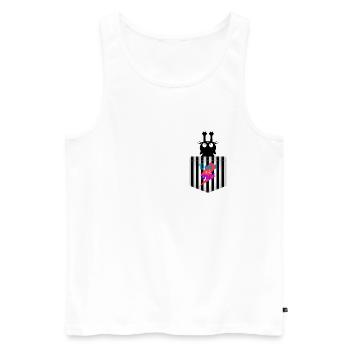 Pocket Cat Katze Tasche animal Tier Geschenkidee - Männer Premium Bio Tank Top - Weiß - Vorne - AI Model Male 178 light (178cm)