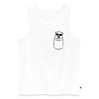 My Polar Bear in Pocket - Chest Pocket - Men's Premium Organic Tank Top - white - Front - Michal (187cm)