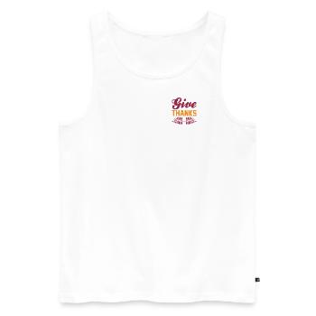 give thanks - Männer Premium Bio Tank Top - Weiß - Vorne - AI Model Male 178 light (178cm)