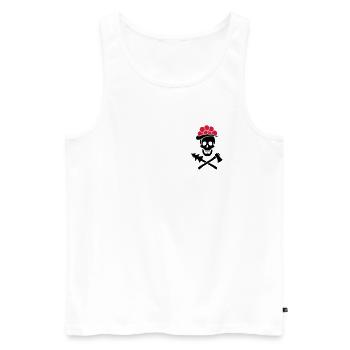 Schwarzwald Totenkopf Bollenhut Axt - Pure Heimat - Männer Premium Bio Tank Top - Weiß - Vorne - Michal (187cm)